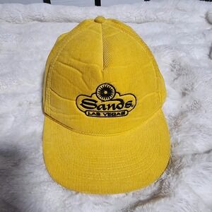 Sands Las Vegas Casino Retro Yellow Corduroy Snapback Hat One Size Casino‎